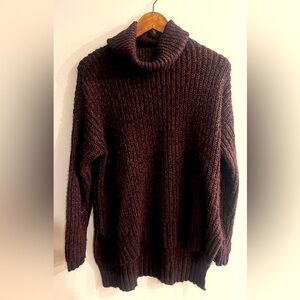 ATMOSPHERE Women’s Burgundy Chunky Knit Turtleneck Sweater Size 10